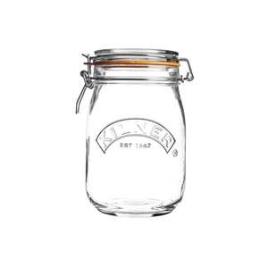3x Kilner Round Glass Clip Top Preservation Storage Jar - 1 Litre