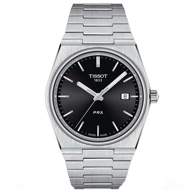 Tissot - PRX Stainless Steel Bracelet Black Dial Men's Watch with code