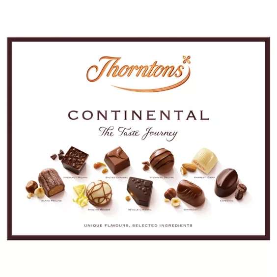 Thorntons Continental Milk, Dark, White Chocolate Gift Box 264g