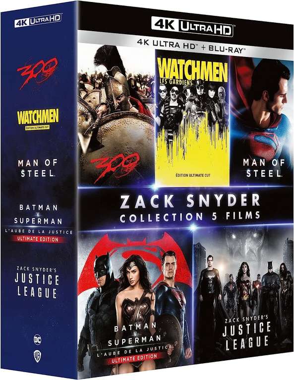 300 + Watchmen + Man of Steel + Batman v Superman + Zack Snyder's Justice League [4K Ultra-HD + Blu-Ray] - £32.24 @ Amazon France