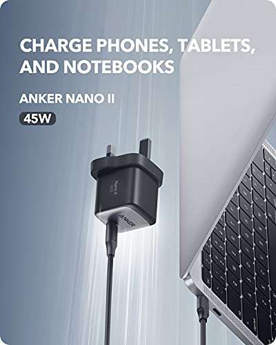 Anker Nano II 45W Fast Charger Adapter, PPS Supported, GaN II Compact Charger (AnkerDirect FBA, Prime Only) w/voucher