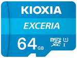 KIOXIA 64GB EXCERIA microSD Memory Card U1 Class 10 100MB/s Max Read Speed, Full HD Video Recording £4.10 @ Amazon