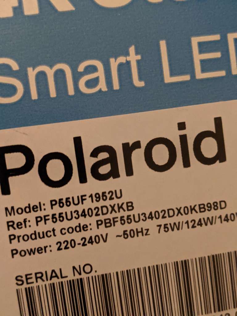 Polaroid 55" LED UHD 4k TV P55UF1952U - £279 Instore @ Asda (Plymouth, St Leonards-on-sea)