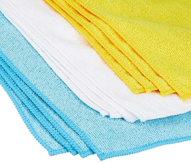 Amazon Basics Microfibre Cleaning Cloths, 30.5 x 40.6 cm: Pack of: 12) - (s&s £5.76)/ 24) £9.99 (s&s £8.49)/ 36) £13.56 (s&s £12.88)