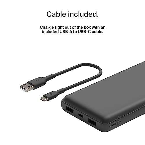 Belkin USB C Portable Charger 20000 mAh, 20K Power Bank with USB Type C Input
