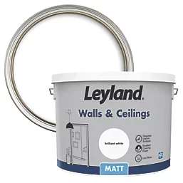 Leyland Retail Matt Brilliant White Emulsion Paint 10lt - Free C&C Only