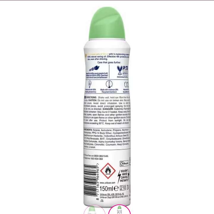 Dove Anti-perspirant Deodorant Aerosol cucumber 150ml: 34p + Free Click & Collect @ Superdrug
