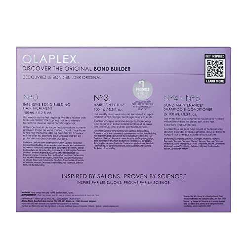 OLAPLEX Hair Repair Treatment Kit - Nº0 (155 ml), Nº3,4,5 (100 ml) - Used Like New £34.26 via Amazon Warehouse