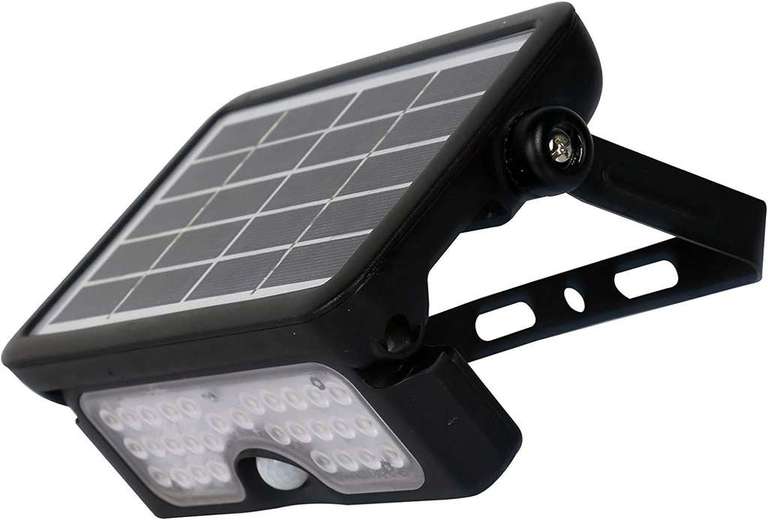 Luceco LEXSF6B40-01 LED Solar Guardian PIR Floodlight 550LM IP65 4000K - Black ( IP65 / Weather and Dust proof )