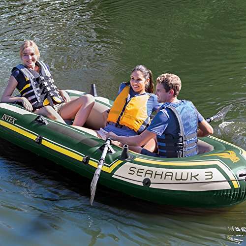 Intex Seahawk 3 Inflatable Boat Set with Oars + Inflator