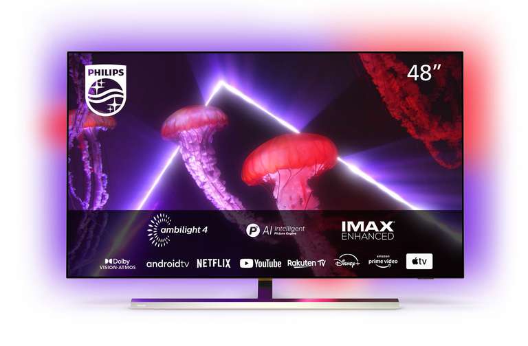 Philips 48OLED807 48 inch OLED 4K Ultra HD HDR Smart TV - IMAX Enhanced - 4 Sided Ambilight - Free 6 Year Guarantee - With Code