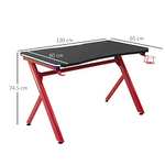 HOMCOM RGB Gaming Desk Computer Table Metal Frame with LED Light, Cup Holder, Headphone Hook, Cable Hole, Red w/code sold and FB MHSTAR