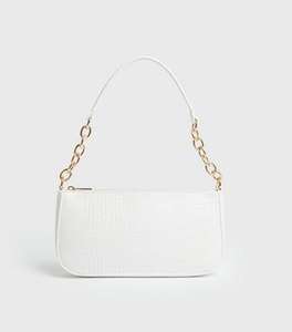 White Faux Croc Chain Shoulder Bag - £11.99 + £2.99 Delivery @ New Look
