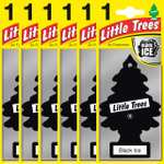 Little Trees Air Freshener Tree MTZ04 Black Ice Fragrance For Car Home Boat Caravan - Six Pack