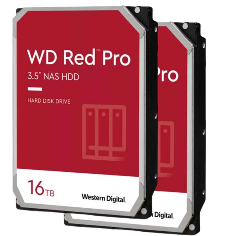 2X 16TB WD Red Pro NAS Hard Drive 3.5-Inch / 512MB Cache / SATA / 7200 RPM up to 259MB/s