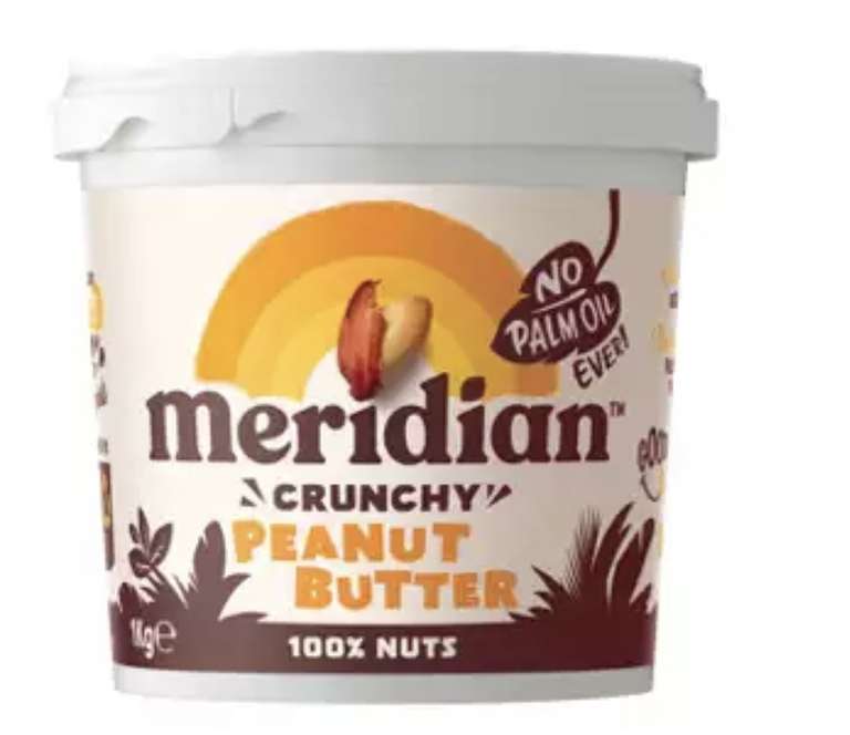 Meridian Crunchy / Smooth Peanut Butter 1kg Palm Oil Free - £5 @ Asda