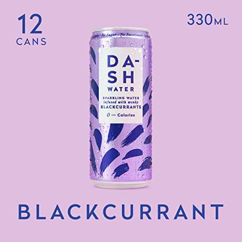 Dash Water Blackcurrant - 12 x Flavoured Sparkling Spring Water £7.50/ £7.13 with subscribe and save @ Amazon