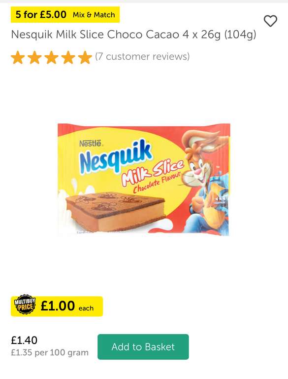 Munch Bunch Squashums 5 packs (25) for £5 | Nesquik Milk Slice 5 packs for £5