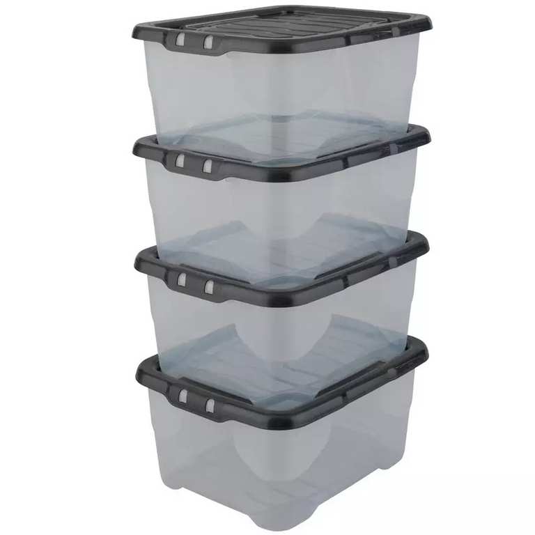 Strata Curve Storage Boxes with Lid Clear | 4 x 10L / 2 x 30L - £9 / 3 x 24L / 1 x 100L - £9.33 - Free C&C