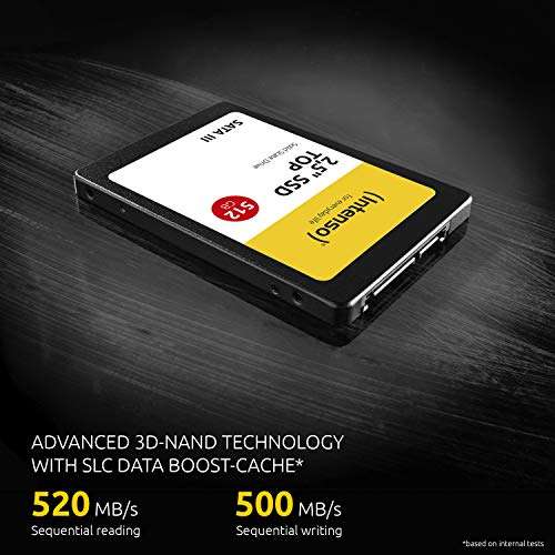 Intenso Internal 2.5 Inch SSD SATA III Top, 1 TB, 520 MB/s, Black - £55.79 @ Amazon Germany