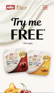 Free Bliss Mascarpone Style Yogurt (claim money back with receipt - £2.90) @ Muller