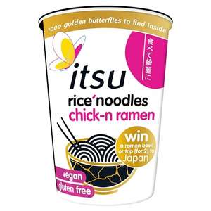 Itsu Chick-n Ramen Rice Noodles | Instant Rice Noodles Multipack Cup | (Pack of 6) | Gluten-Free & Vegan W/voucher (Delayed Delivery)