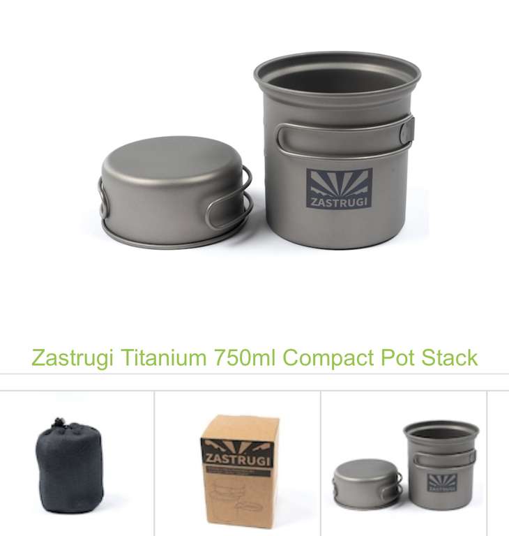 Zastrugi Titanium 750ml stack pot £17.50 delivered @ Planet X