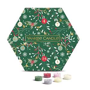 Yankee Candle Gift Set 2021 | 18 Scented Tea Lights & 1 Ceramic Candle Holder | Countdown to Christmas Collection £10.89 @ Amazon