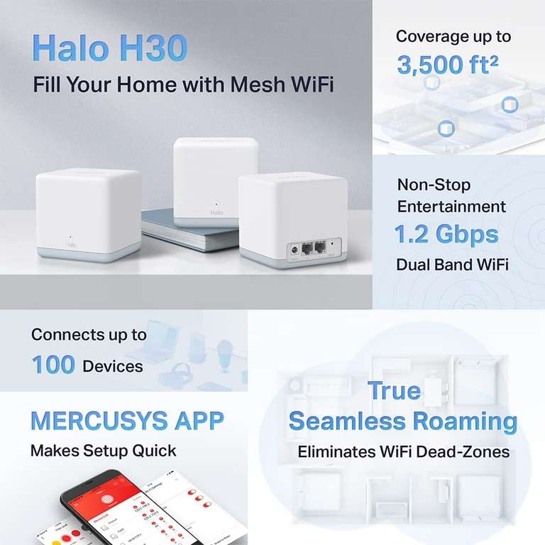 Mercusys AC1200 Whole Home Mesh Wi-Fi System