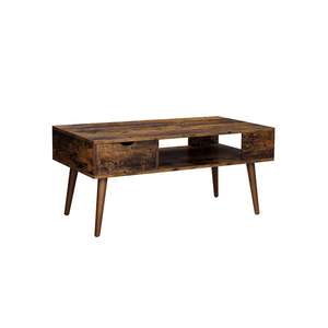 VASAGLE Coffee Table with Drawer & Open Storage (Rustic Brown) - £39.99 delivered with code @ Songmics