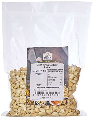 Old India Cashew Nuts 750g - 4.87/ £4.14 with 15% Subscribe & Save (Cheaper if buying x4) @ Amazon