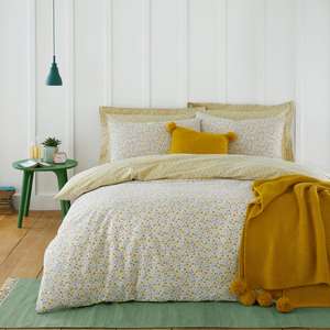 Bessie Ditsy Floral Ochre 100% Cotton Reversible Duvet Cover and Pillowcase Set Kingsize £15 - Free Click & Collect @ Dunelm