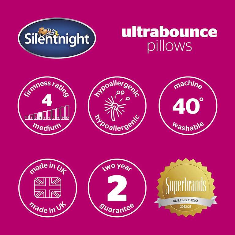 Silentnight Ultra bounce Pillows (Pack of 4) - £16.99 Delivered with code @ Sleepy People