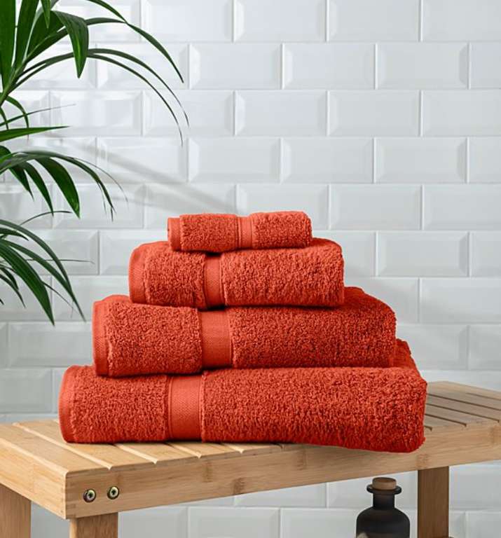 Orange Super Soft Cotton Towel & Bath Mats: Face Cloth 43p / Pedestal Mat £3 / Bath Mat £4.50 / Bath Towel £3 / Hand Towel £1.50 Free C&C