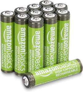 Amazon Basics AAA High-Capacity Rechargeable NiMh Batteries 850mAh (12-Pack) Pre-charged