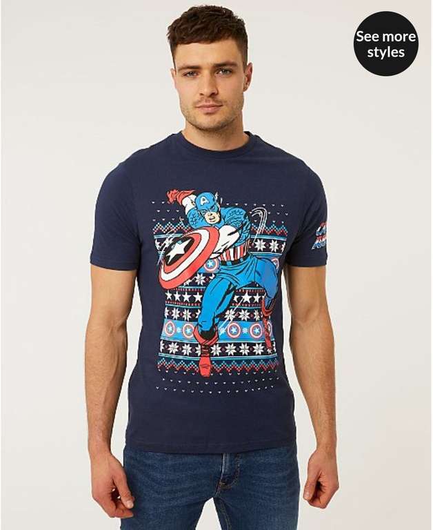 Marvel - Captain America Christmas T-Shirt £5 - Free Click & Collect @ Asda George