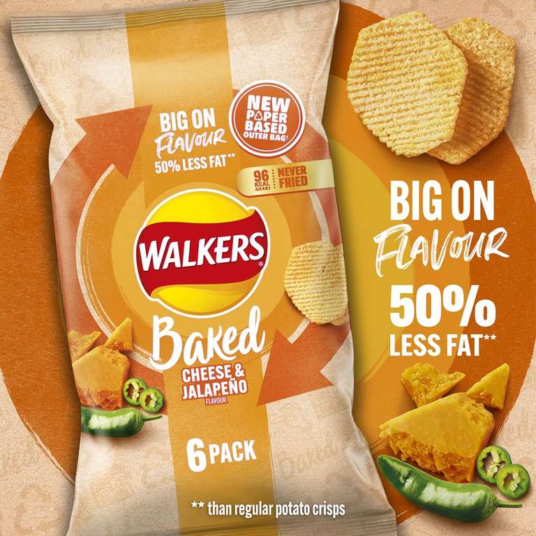 Walkers Oven Baked Cheese & Jalepeno Crisps 6 X 22g, Derby (Normanton)