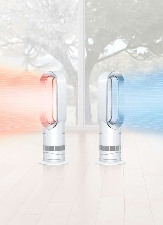Dyson Hot + Cool AM09 White/Silver Fan Heater - Refurbished - with code Sold By Dyson Outlet