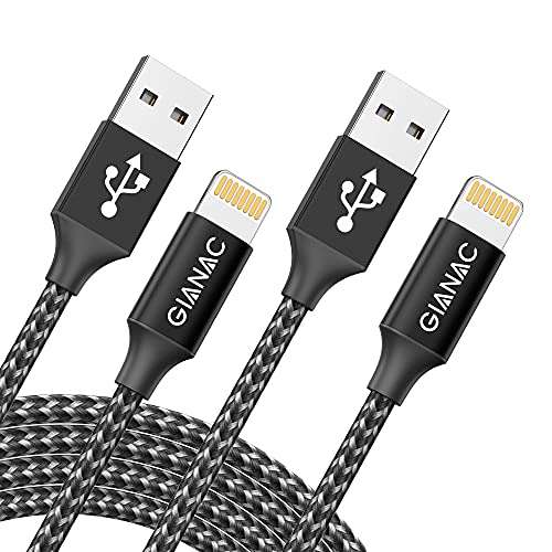 iPhone Charger Lightning Cable [2Pack 1.8M/6.6FT] MFi-Certified - £3.99 @ Amazon Sold by GIANAC