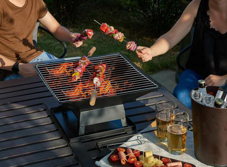 Square Fire Pit BBQ Grill Outdoor Garden Firepit Brazier Stove Patio Heater - £21.24 with code @ eBay / thinkprice