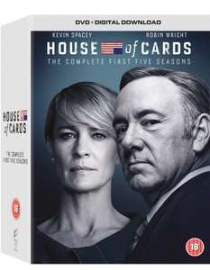 House of Cards - Seasons 1-5 DVD £4.99 with code + £2 delivery @ HMV