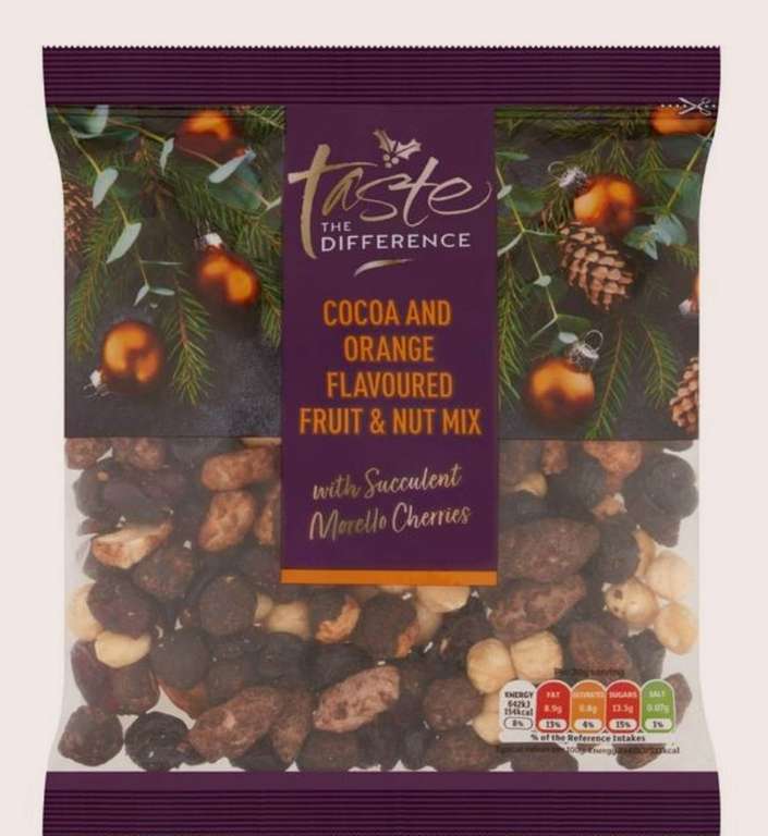 Sainsbury's Cocoa and Orange Flavoured Fruit & Nut Mix, Taste the Difference 225g