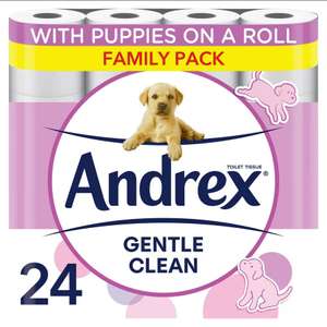 Andrex Gentle Clean Toilet Tissue 24 Rolls (Clubcard Price)