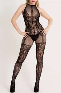 Lovehoney Lace and Fishnet Basque Bodystocking Using Code
