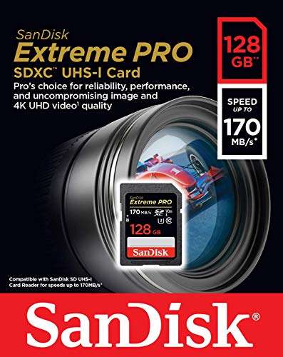 SanDisk Extreme PRO 128GB SDXC Memory Card - £24.99 @ Amazon