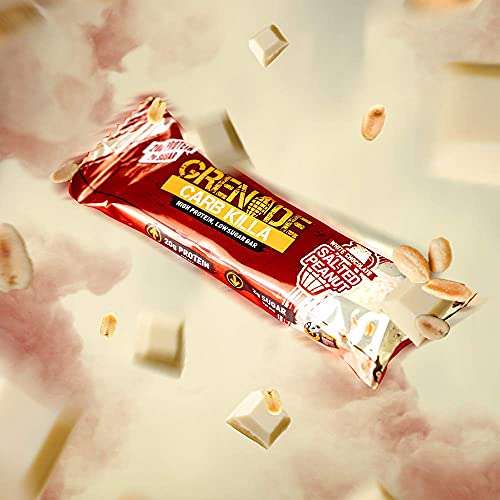 Grenade High Protein, Low Sugar Bar - White Chocolate Salted Peanut, 12 x 60g £18.69 / £17.76 via sub and save + 10% voucher @ Amazon