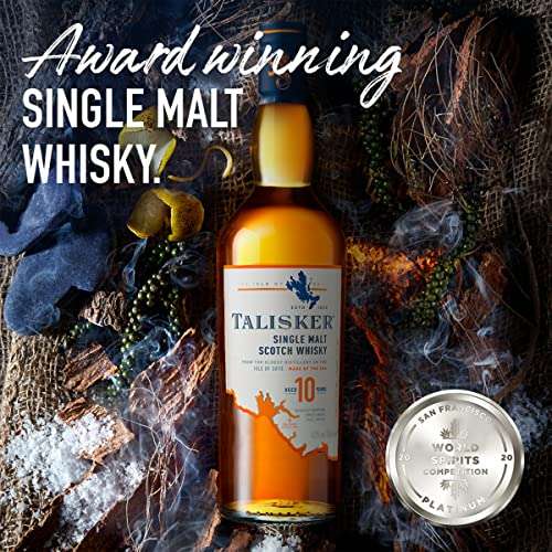 Talisker 10 Year Old Single Malt Scotch Whisky 70 cl with Gift Box (Packaging may vary) £28 @ Amazon