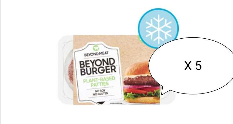 (5 Packs for £12 - £2.40 Per Pack) Vegetarian / Vegan Beyond Meat Beyond Burger Plant Based Burger x2 (226g) Clubcard Price @ Tesco