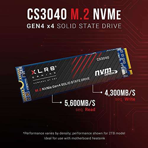 PNY XLR8 CS3040 4TB M.2 PCIe NVMe Gen4 x4 Internal Solid State Drive - £309.89 @ Amazon