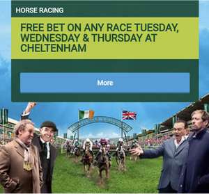 Free £1 - £25 Bet on any Cheltenham race Tuesday, Wednesday & Thursday